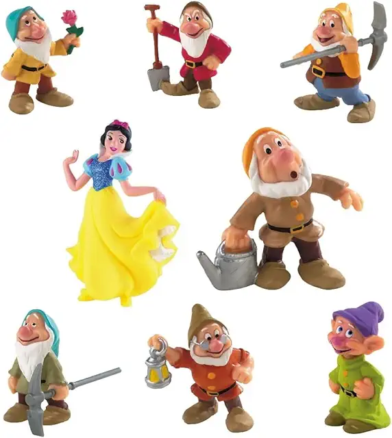 Figurines Blanche Neige et les 7 Nains Disney - Set de 8 Personnages