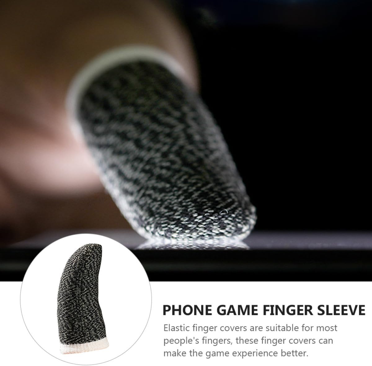 Game Thumb Sleeve 10 Pack Copper Fiber Black for Mobile Gaming image 3