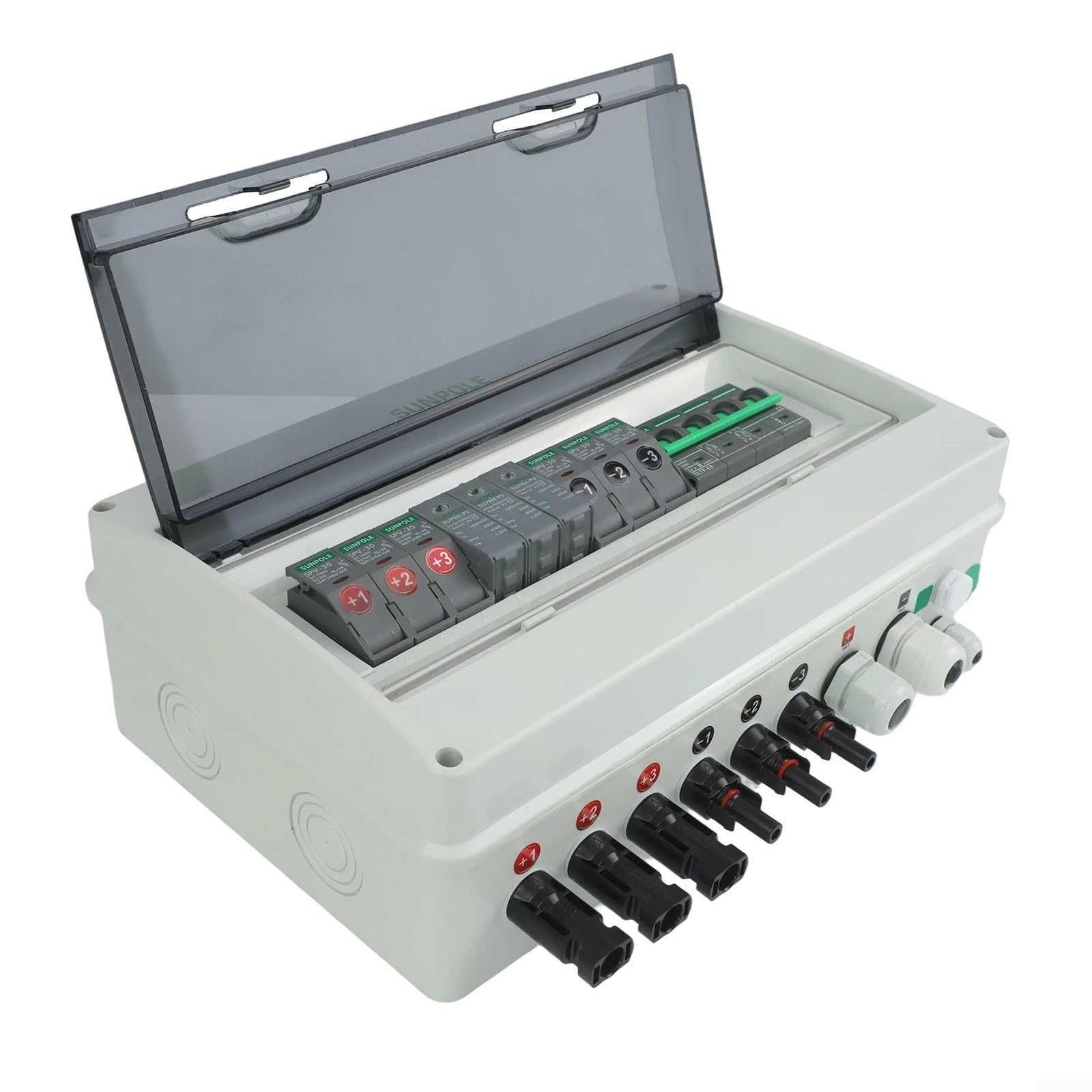 3 In 1 Out 1000 V Solar PV Combiner Box für Schutz, IP65 wasserdicht, DC-Verbindungskasten für Photovoltaik-Anlagen im Außenbereich