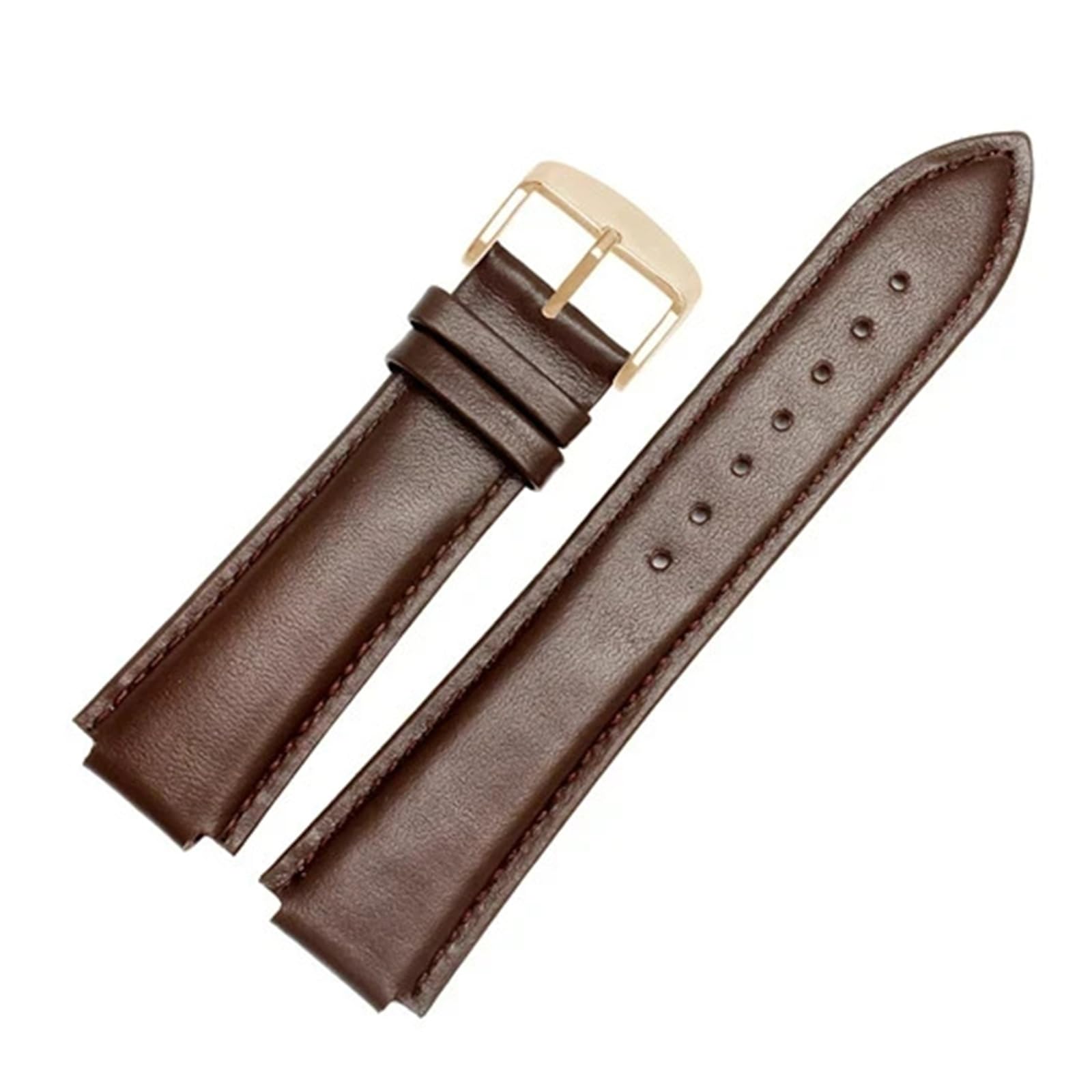 LUGEMA Correa De Repuesto De Cuero Genuino De 24 X 16 Mm, Color Negro Y Marrón, Compatible Con Timex T2N739, T2N721 Y 720.