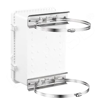 1set 6.9"x1.9" 304 Stainless Steel Pole Mounting Kits & 1pcs 11.2"x7.7"x5.1" ABS Plastic Waterproof Junction Box