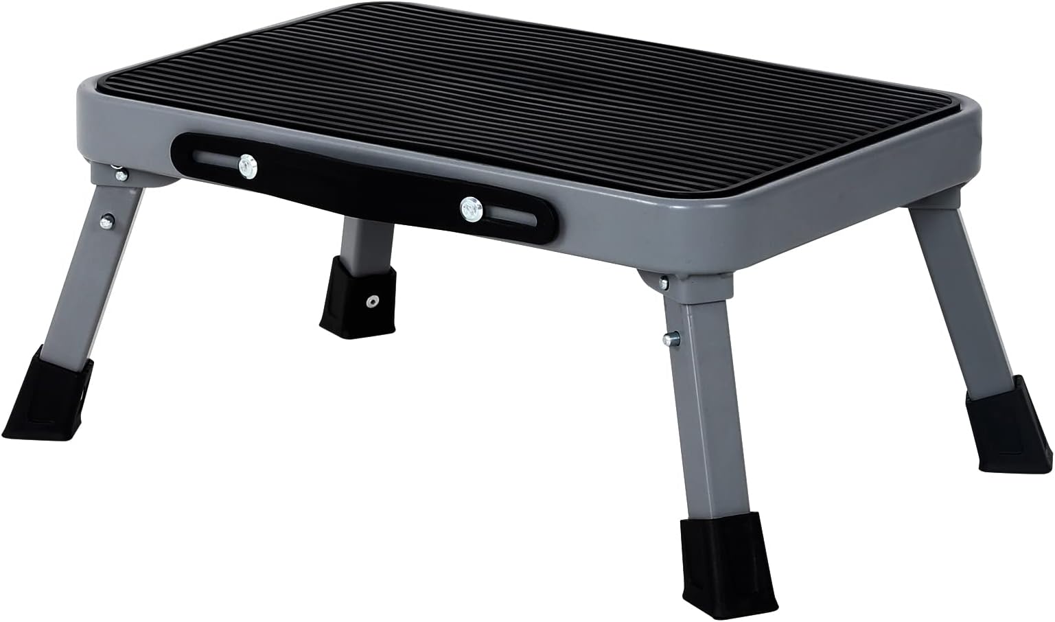 Topfun Step Stool, Non Slip Large Platform Safe Load ANSI ASC A14.11 2018 American National Standard, Sturdy Steel 1 StepFolding Stools for Kids Adults Seniors at Indoor Outdoor(Grey, 7inch Height)