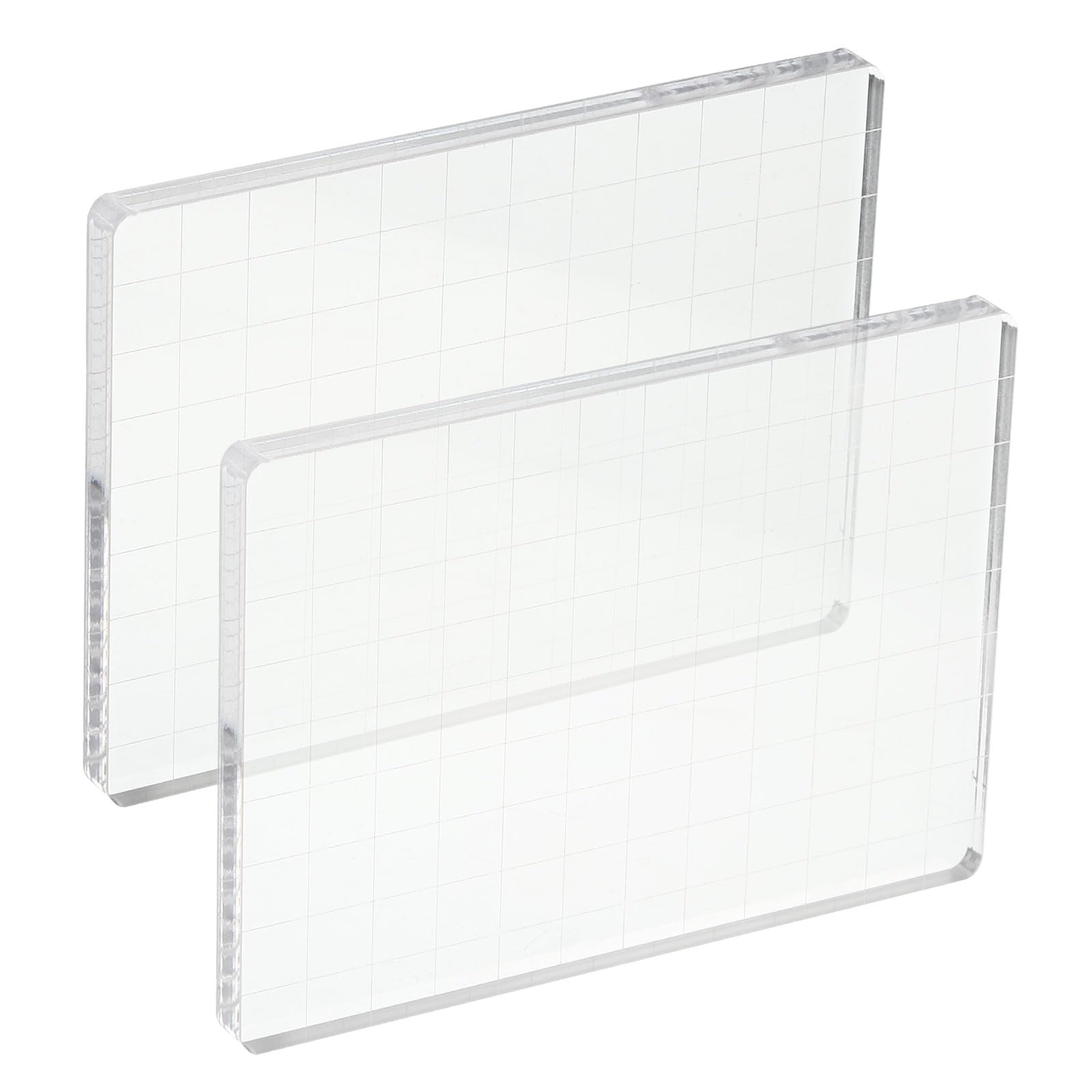 Bloque de sello acrílico PATIKIL de 5x3.5 pulgadas con rejilla transparente paquete de 2