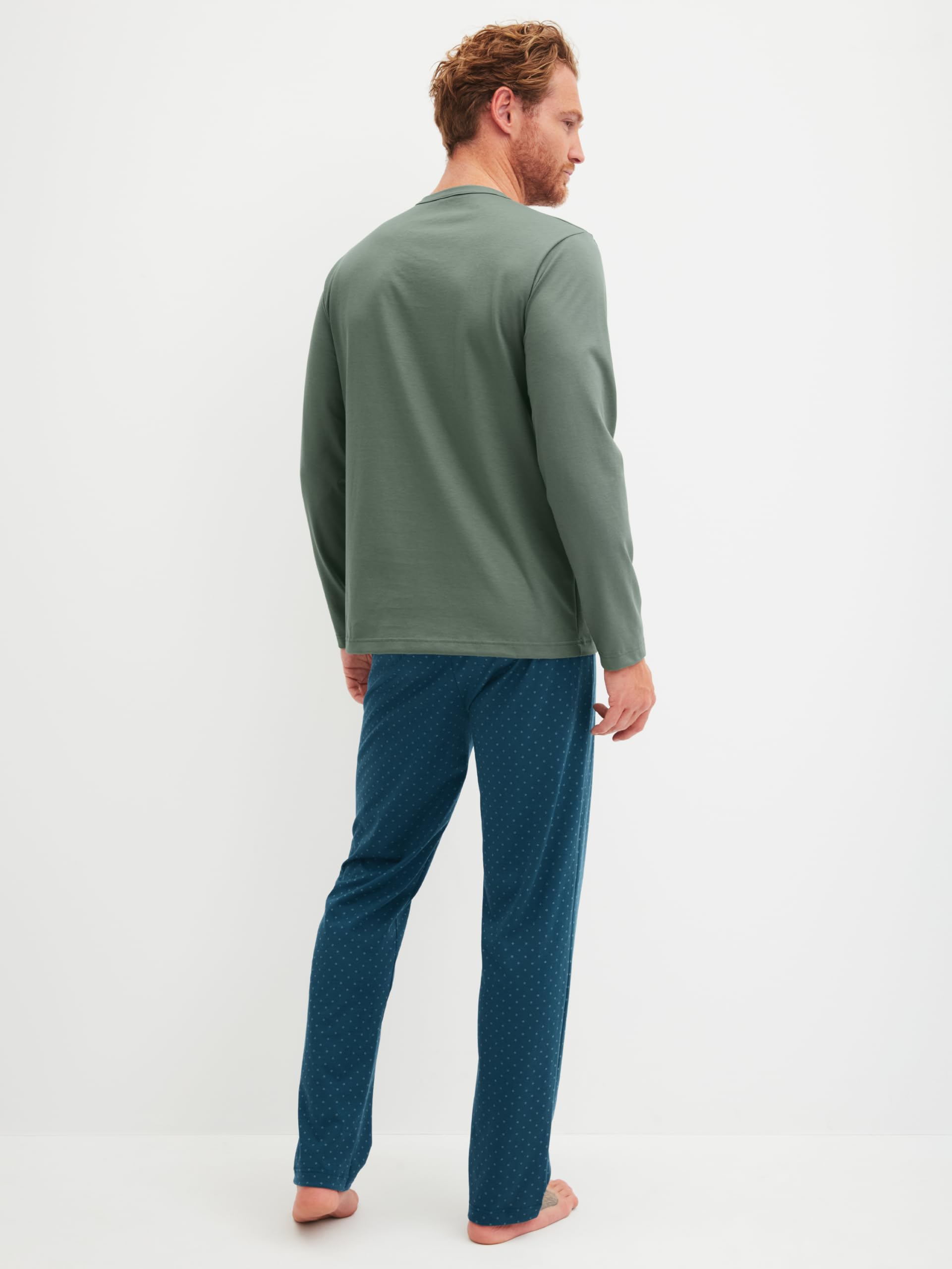CALIDA Relax Imprint Pyjama Herren | langer Schlafanzug aus 100% Baumwolle, pflegeleicht, elastisch & formstabil, in Single Jersey