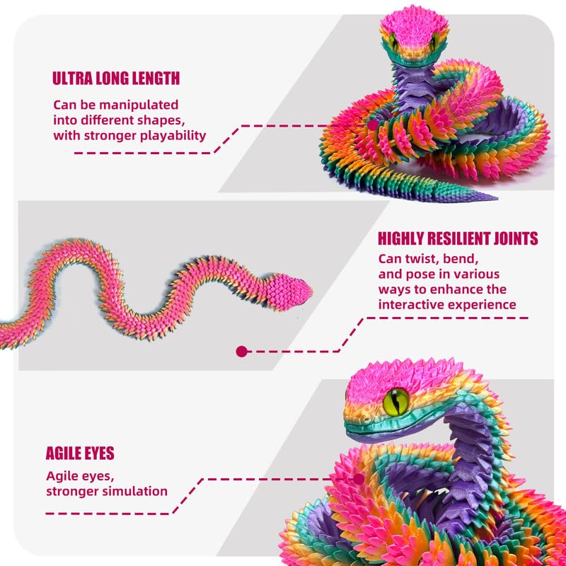 Amazon.com: 3D Printed Snake - 21 Inch Movable Articulated Snake