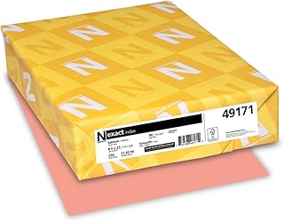 Neenah Exact Index Cardstock, 8.5" x 11", 90 lb/163 GSM, Salmon, 250 Sheets (49171)