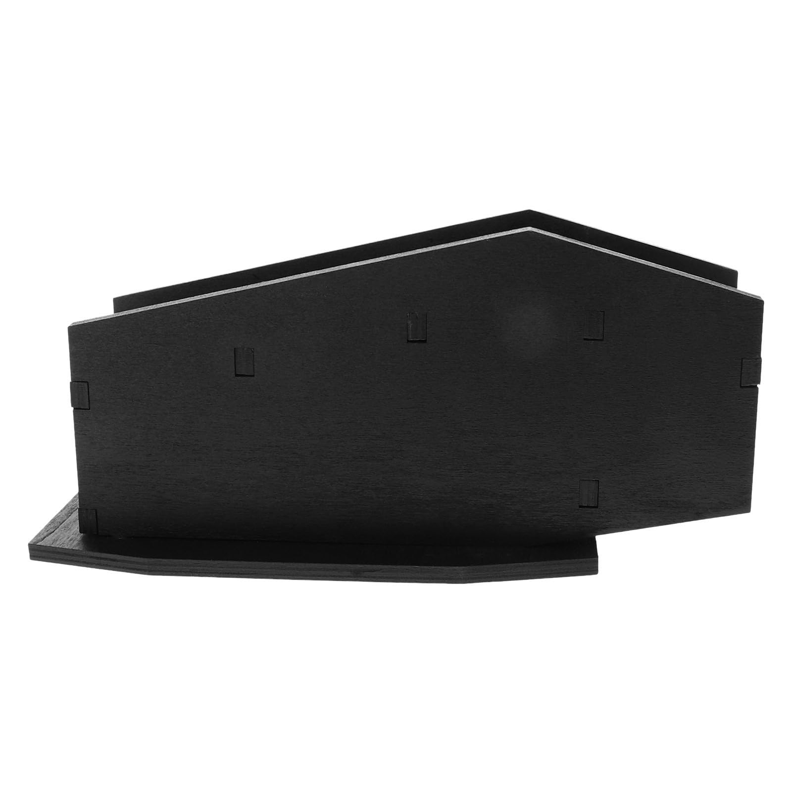 Abaodam 4 Pièces Pot à Pinceaux de Maquillage en Bois Foncé Forme Cercueil Style Gothique Unique pour Bureau ou Coiffeuse Rangement Polyvalent et Finition Soignée