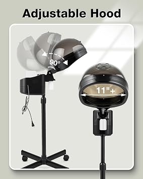 Professional Hair Steamer Adjustable Height Standing Hair Steamer Black