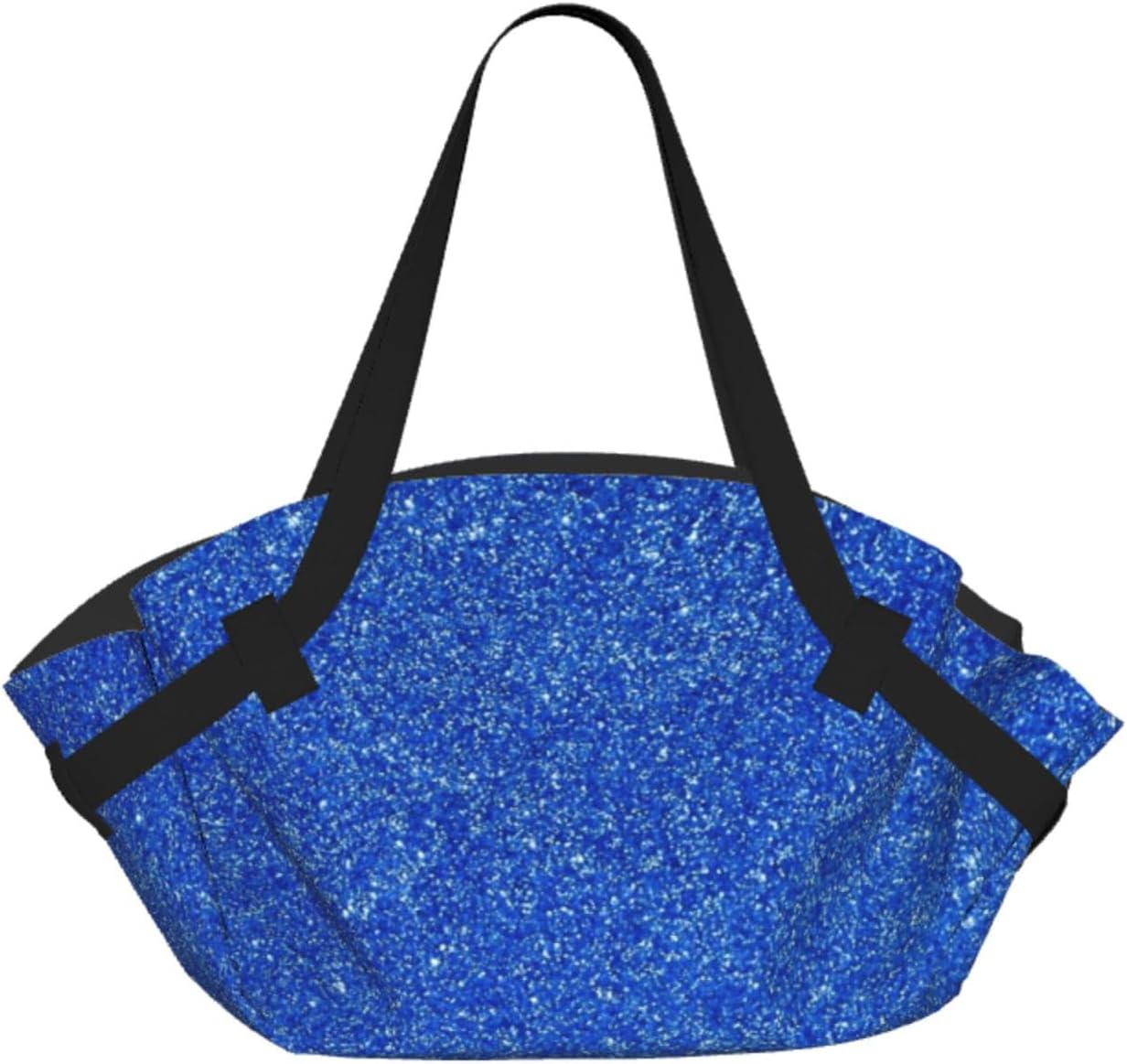 Blue Glitter 1 Pattern Foldable Camping Tote Bag Picnic Blanket Bag Portable Beach Mat Tote Waterproof Outdoor Picnic Mat Carry Bag
