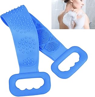 Bath Towel Silicone Back Scrubber Body Scrubber Foot scrubber Tough Strong Tensile Strength Hangable Back Cleaning Bath Strap Double sided Elastic Powerful Back Rubbing Device Powerful Body Cleaning Tool Silicone Bath Body Brush, Back Washer Back Scrubber for Men & Women Shower (02)