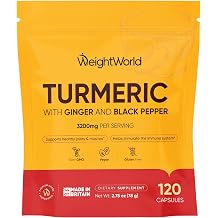 WeightWorld Turmeric with Black Pepper & Ginger Extract |120ct, 60 Servings