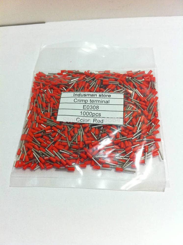 E0308 1000pcs/bag Electrical Terminal Wire ferrules Copper Crimp Connector