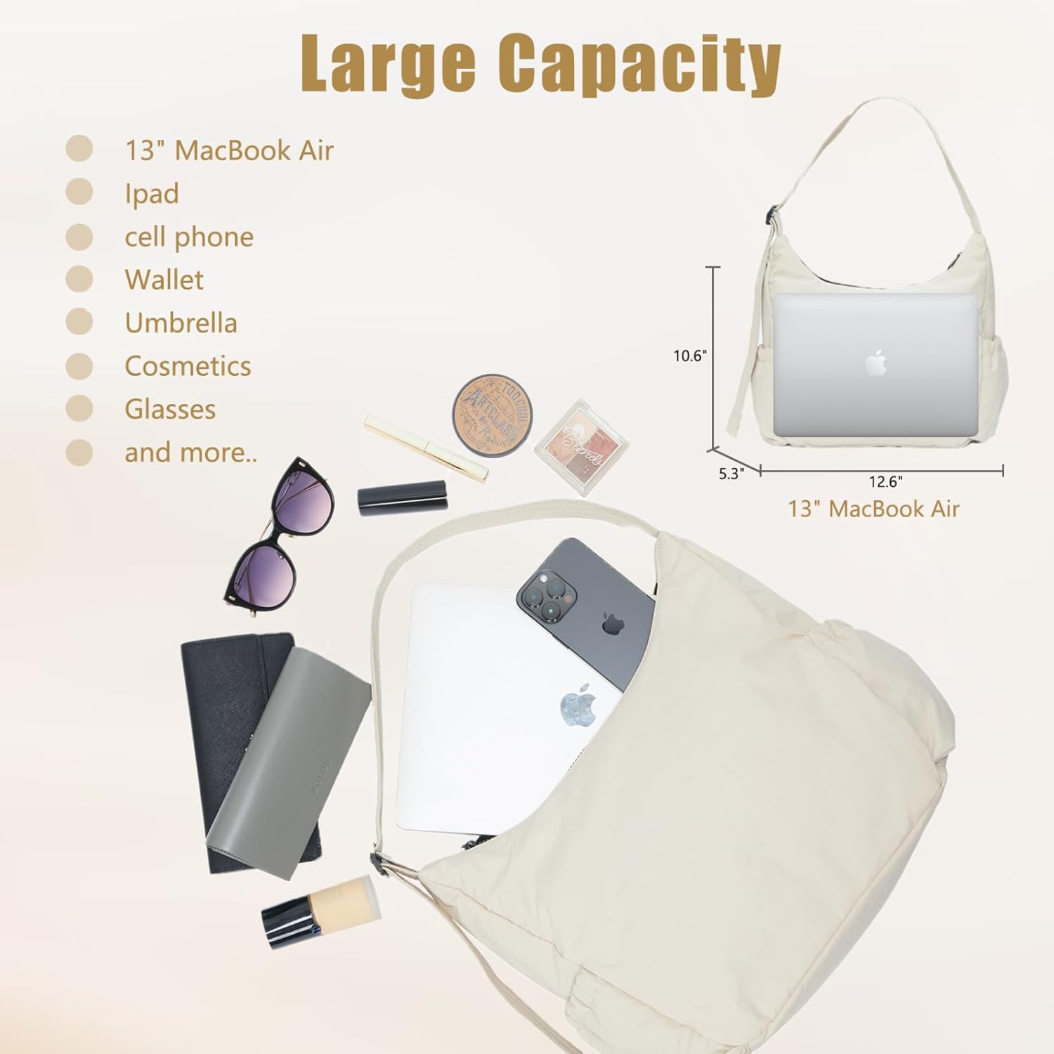 Nylon Hobo Crossbody Bags Lightweight Shoulder Bag Casual Work Travel Handbags 2025 Trendy with Adjustable Quilted Strap - Image 5