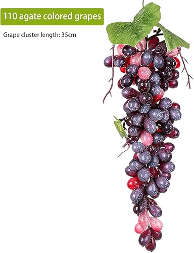 Miniatura 10 de 1 paquete de uvas artificiales surtidas, racimos de uvas esmeriladas, racimos de uvas decorativas, racimos de uva de goma en negro, morado, rojo,