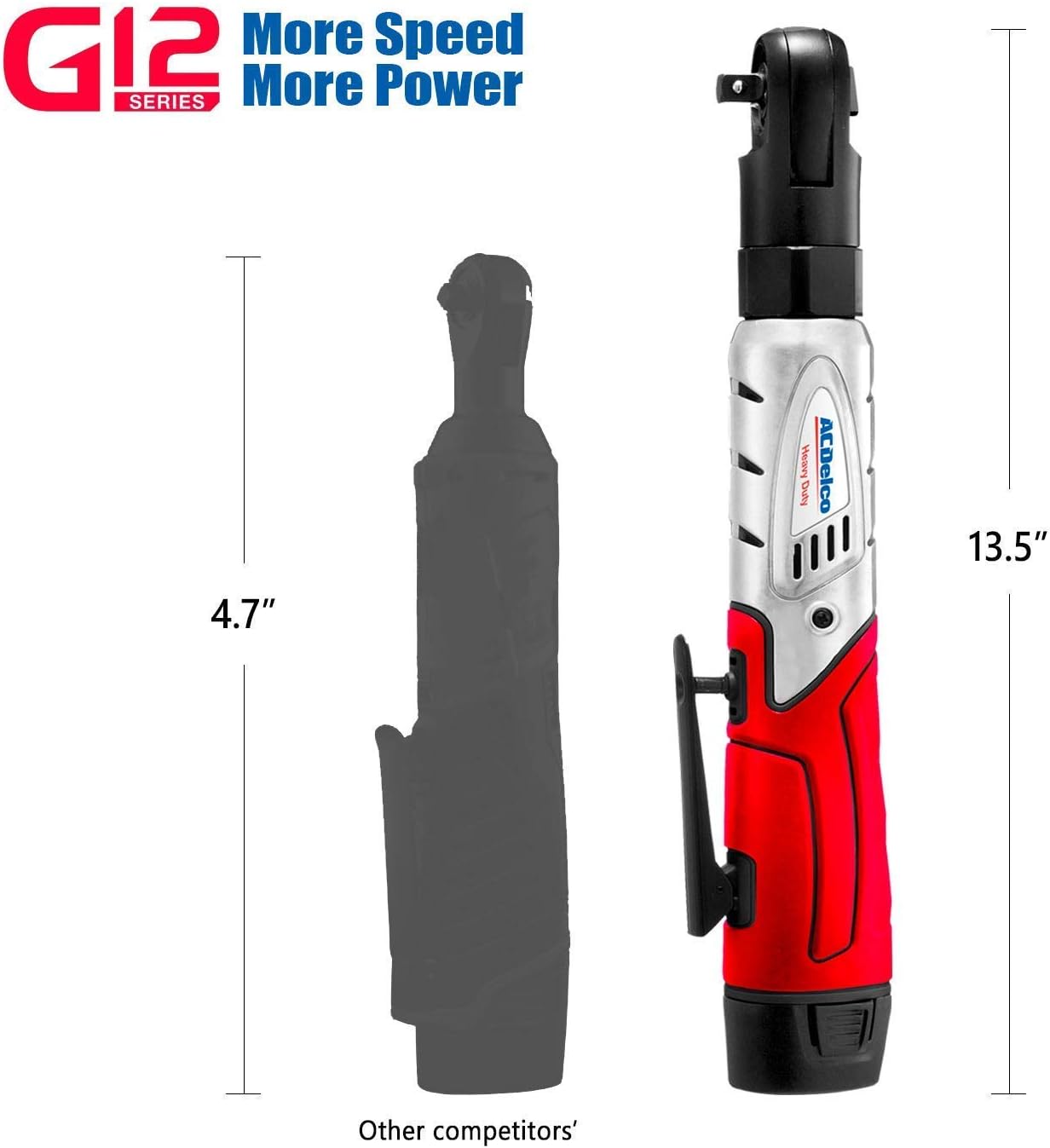 🔥 ACDelco Cordless 3/8 Ratchet Wrench 12V Angled 55 ft-lb Tool Set with 1 Batteries - Regular Charger - Carrying Case ,ARW1208