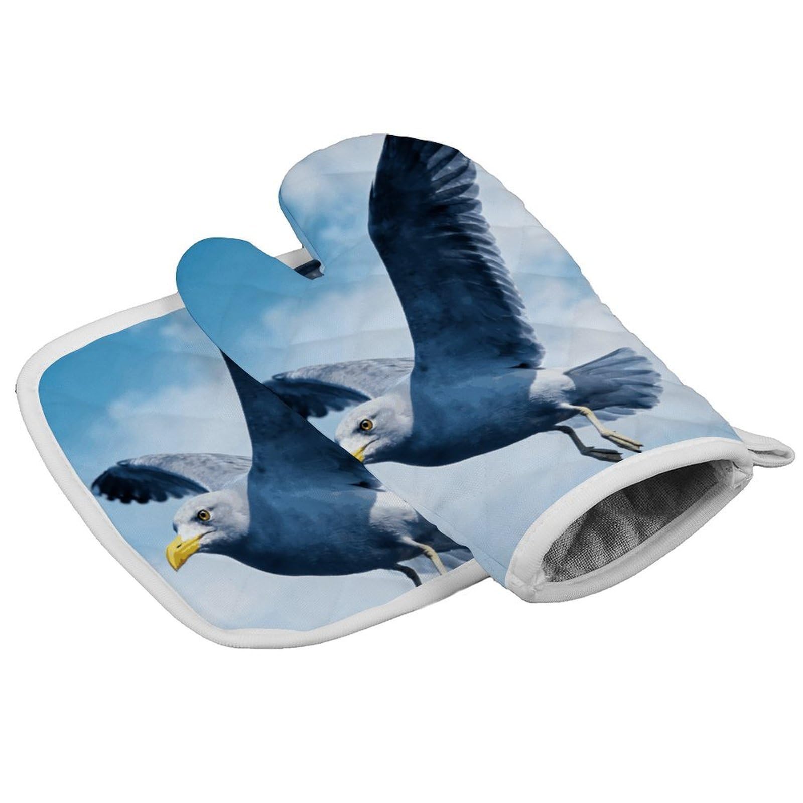 Fodpand Style Seagull Oven Mitt Set With Lanyard, Cooking Mitt, Protective Thermal Insulation,Kitchen Mitt For Baking, Cooking, Grilling, Microwave