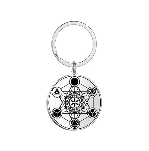 EUEAVAN Metatron Cube Necklace for Men Sacred Geometry Pendant Seals
