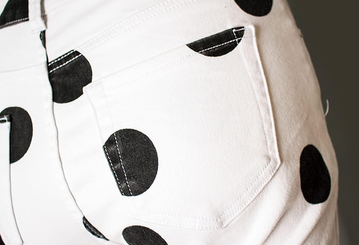 CHARTOU Women's Retro High Rise Polka Slim Fit Dot Bell Bottom Denim Jeans