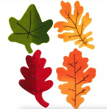 Autumn Fall Foliage Fall Leaves Maple Leaf Happy Thanksgiving Felt Stickers - 16 Pieces