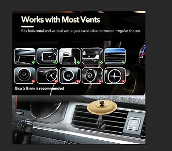 5.5 Inch Car Cymbal Air Vent, Mini Crash Cymbal Set with Drum Stick