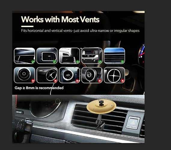 5.5 Inch Car Cymbal Air Vent, Mini Crash Cymbal Set with Drum Stick