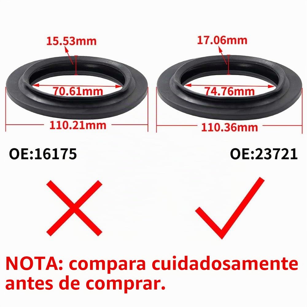 23721 Junta de Casete Sello labial WC Junta de labios Compatible con Thetford Casete C200, C250, C400, C500, C2, C3, C4, caravana