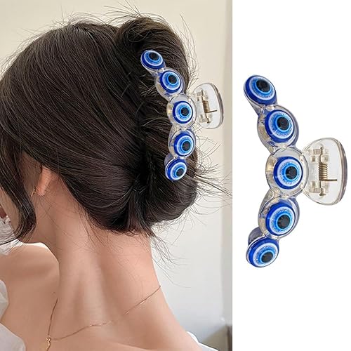 Pinzas para el cabello de Halloween, diseño de mal de ojo azul de terror, pinzas de sujeción fuerte para el cabello de Halloween, accesorios para el