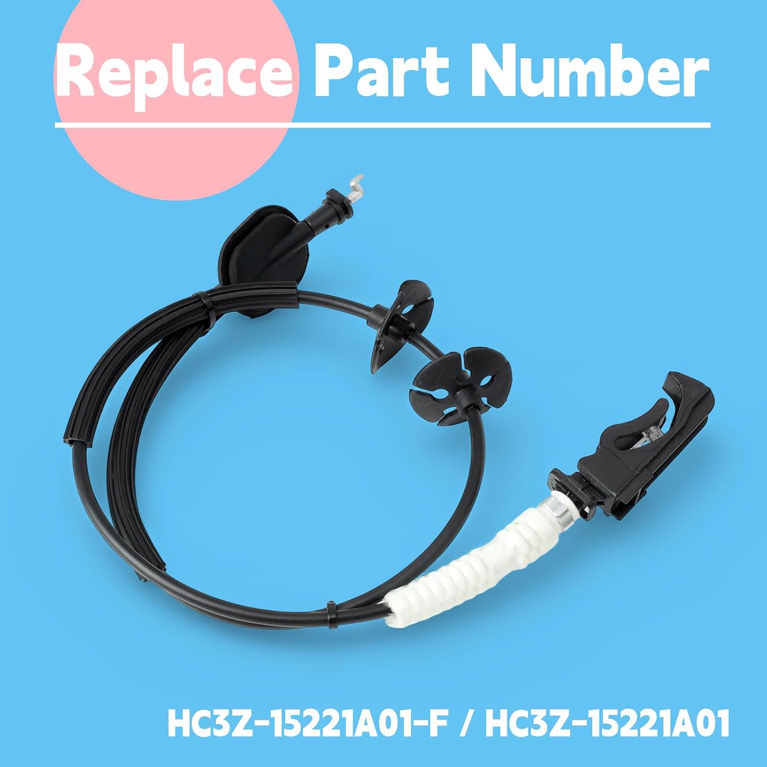HC3Z-15221A01-F Door Latch Lock Release Cable Compatible with Ford Super Duty F-250 F-350 F-450 F-550 2017 2018 2019 2020 2021 2022, Replace HC3Z-15221A01 Front Left Driver Side Replacement