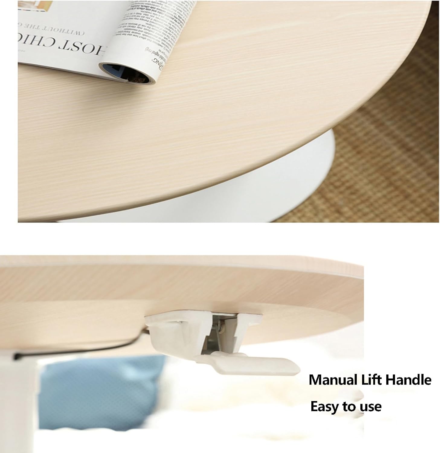 Standing Desk Adjustable Height, Corner Standing Desk for Small Space, Round Side Table Coffee Table for Home Office, C Shaped Overbed End Table Computer Carts & Machine Stands