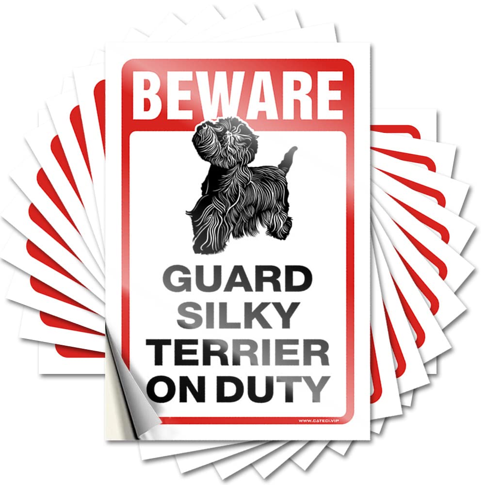 Fuzzy, Decals Accessory Beware! Guard Silky Terrier On Duty | Bike Funny Home Decor(6X9CM)