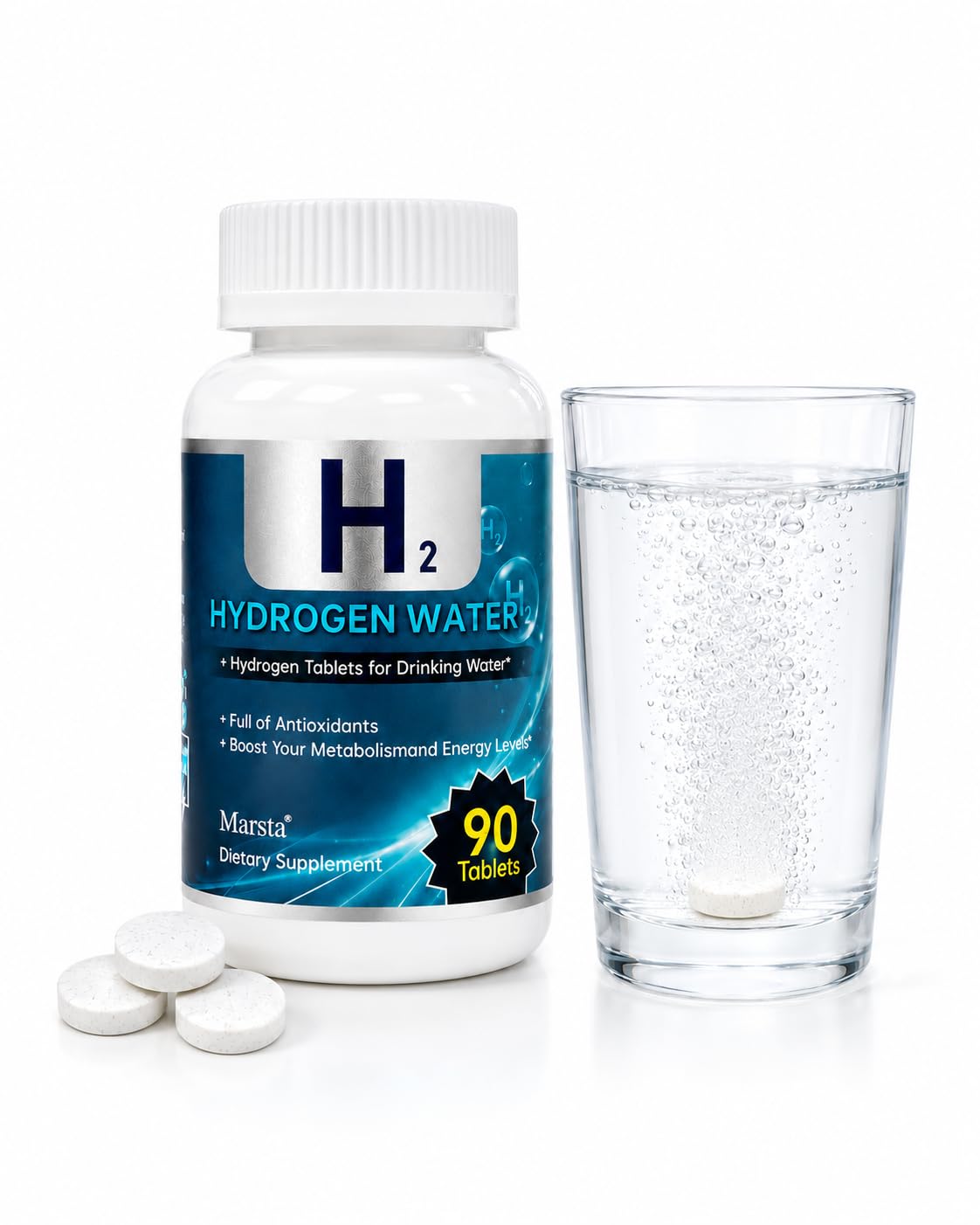 150MG Magnesium H2 Hydrogen Water Tablets, 90 Count