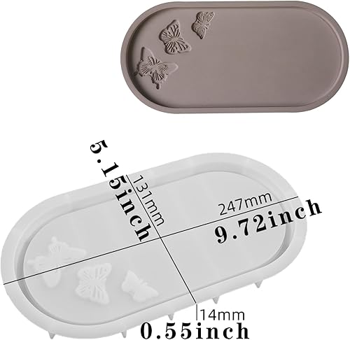 Miniatura 9 de SMEKHOXO Jesmonitor - Molde de silicona ovalada de cemento de yeso, molde de fundición de resina epoxi transparente para bricolaje, contenedor de