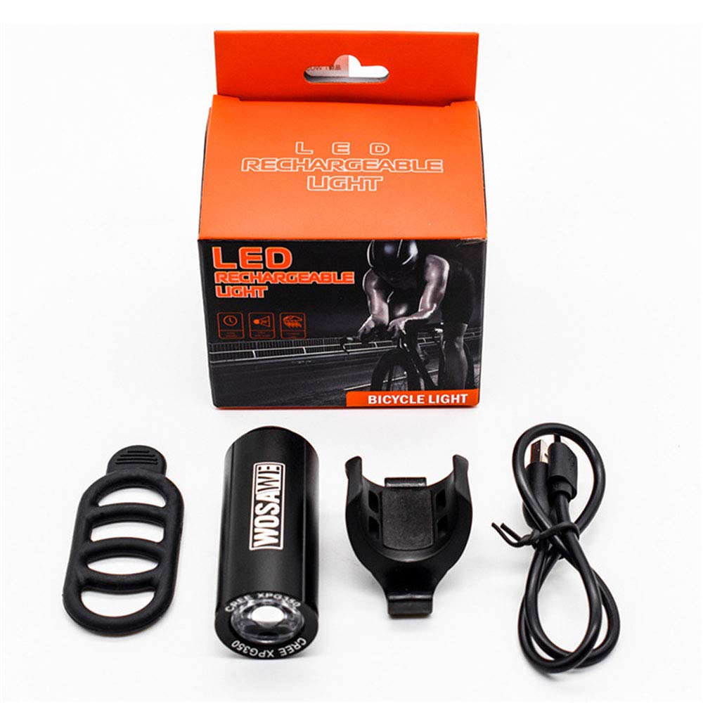 WSHP Luce della Bici, Luce di Bicicletta di Ricarica USB Luce di Bicicletta Impermeabile 4 File di Illuminazione Regolabile Lavoro Lungo Antiurto