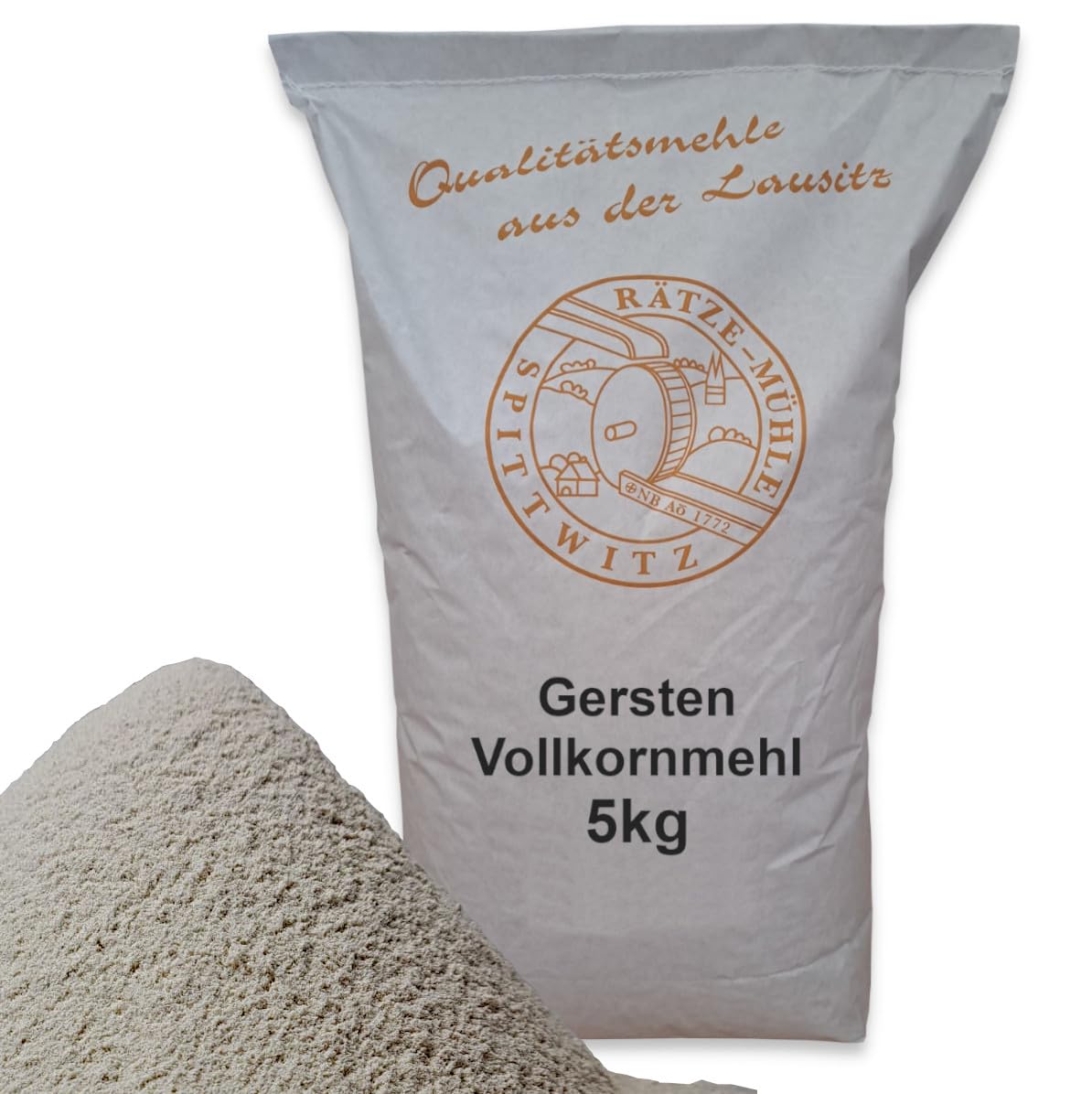 Gerstenvollkornmehl 5kg frisch aus der Rätze-Mühle in bester Qualität 100% regional und naturbelassen
