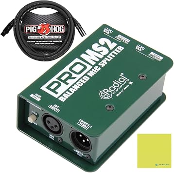 Radial Engineering ProMS2 Passive 2-way Microphone Splitter Bundle | Complete Radial Engineering ProMS2 Passive 2-way Microphone Splitter bundle for a convenient all-in-one setup