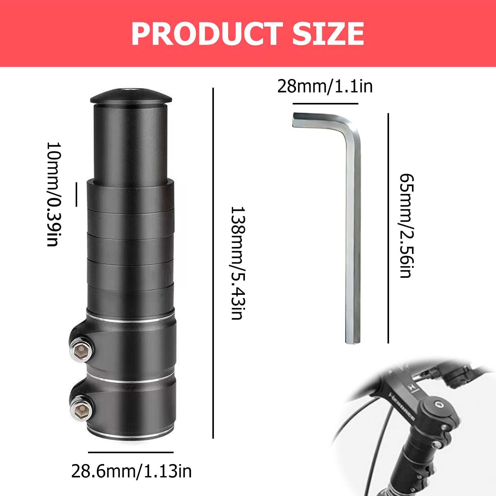 Rehausseur De Potence Rehausseur De Guidon Vélo Rallonge De