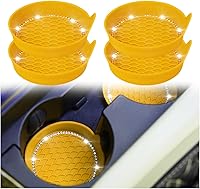 Vista 120 de zipelo Bling Car Cup Coaster, 2 Pack Universal Vehicle Anti-Slip Cup Holder Insert Coasters, Crystal Rhinestone Silicone Shockproof Drink Mat, Car