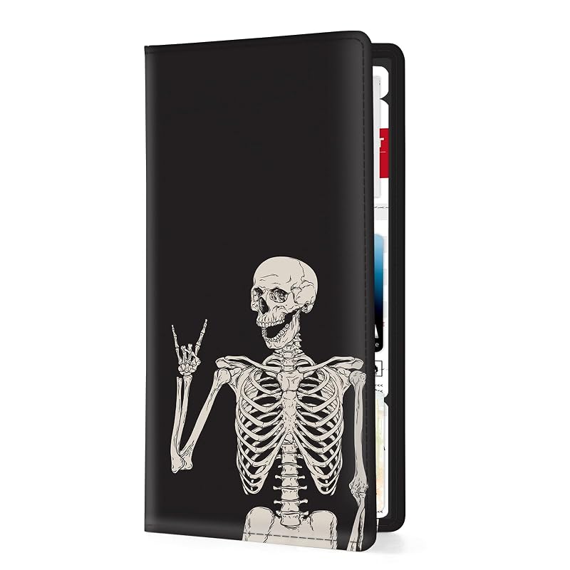 Porta-Documentos Automotivo para Registro e Seguro Pisypox com Fechamento Magnético Human Skeleton