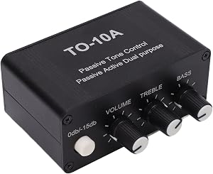 Small Headphone Preamp, Treble Bass Volume Control Mini Electronic Audio Stereo Preamplifier Plug and Play for PC