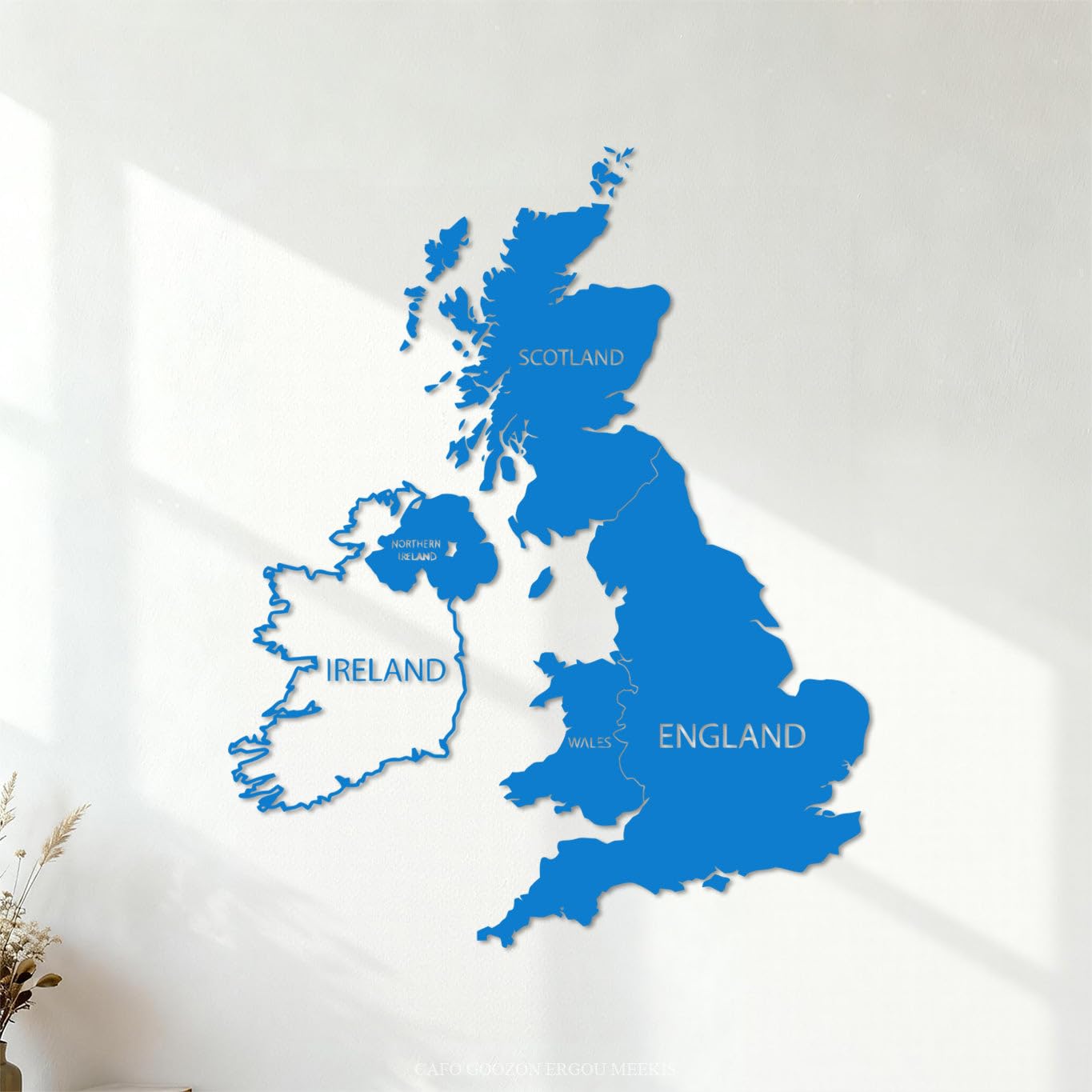 Lettering Decals Great Britain United Kingdom UK Map 54.6x68.3cm Multi Color Selection Blue — image 1