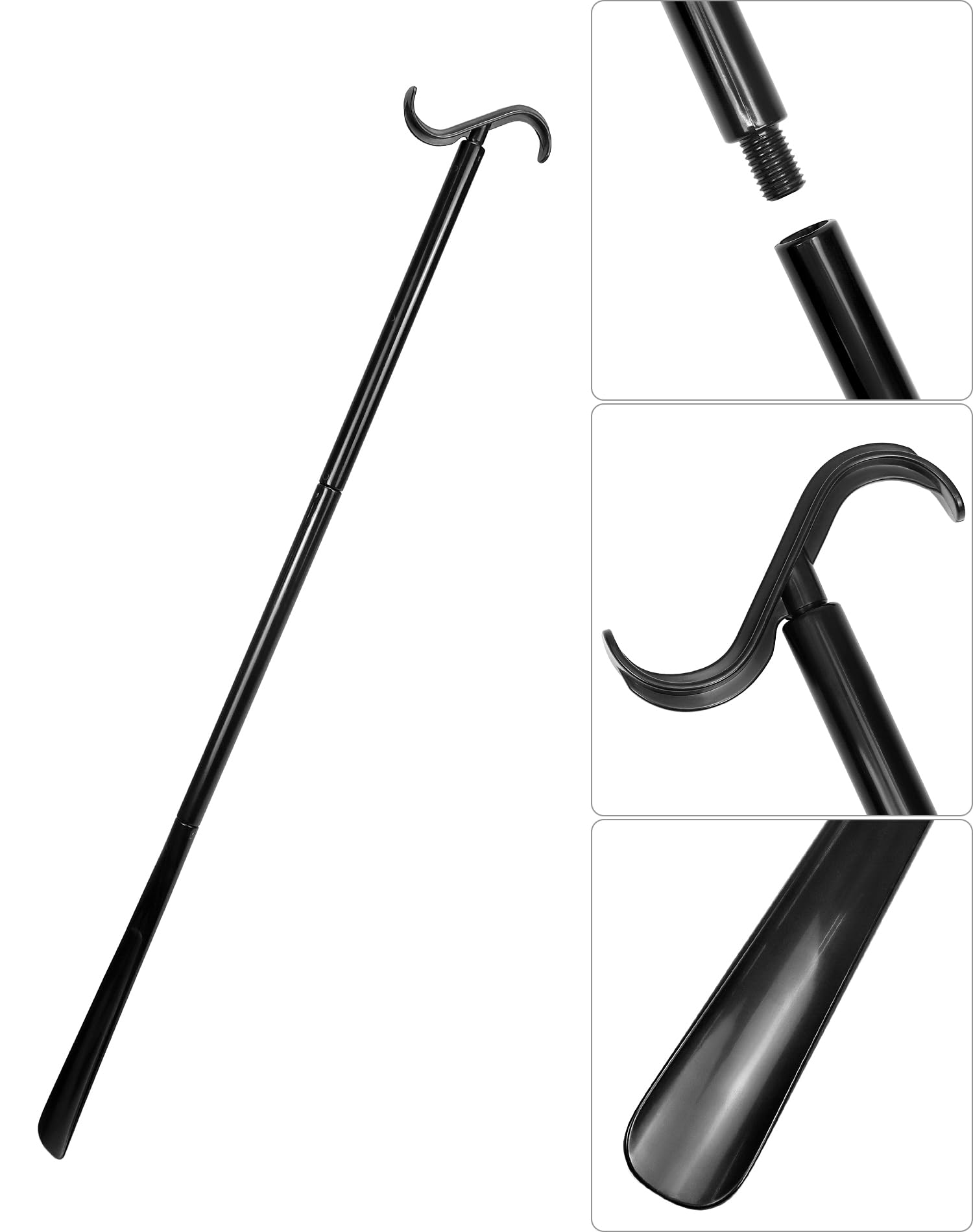 QWORK®Łyżka do butów z długą rączką, 88 cm / 35" Pomoce opatrunkowe do skarpet, butów, spodni i topów