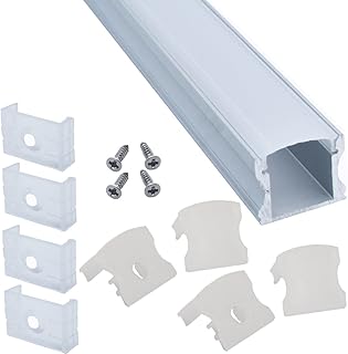 Litever 6-Pack Aluminum Channels Deep Square Trimless 1 Meter/3.3 FT Aluminum Channel for 12mm Width 5050 5730 2835 LED St...