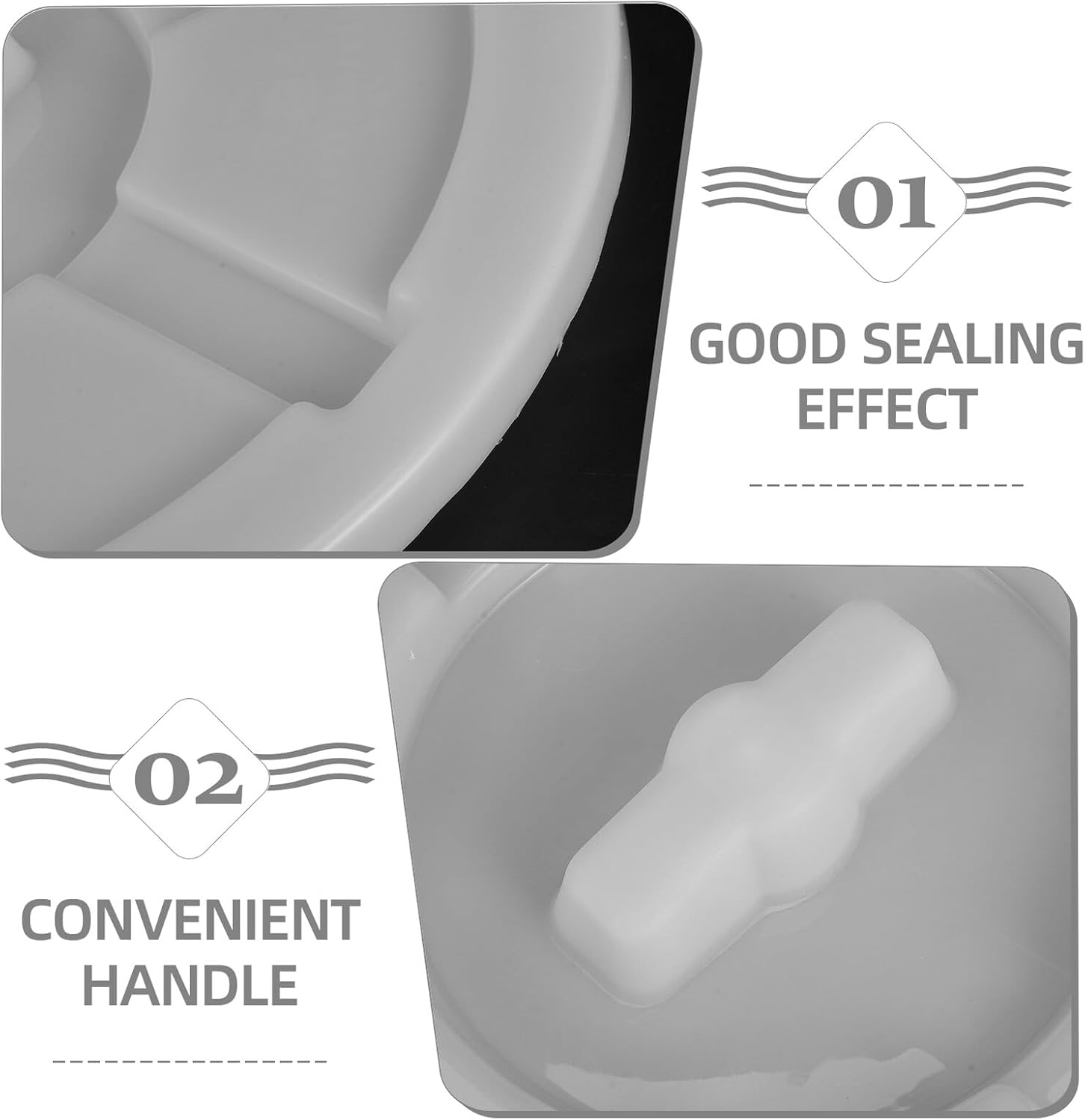 Heavy-duty 45l White Trash Can Lid Replacement Thickened Waste Bin Cover Outdoor Garbage Bucket Part for Sanitation and Garden Use