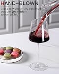 White Red Wine Glasses Set of 6 – 18oz Clear【Hand Blown】 Crystal Wine Glass – Tall Long Stem Modern Wine Glasses – Square Wine Glass with flat bottom – Unique gifts for Wedding,Brithday,anniversary