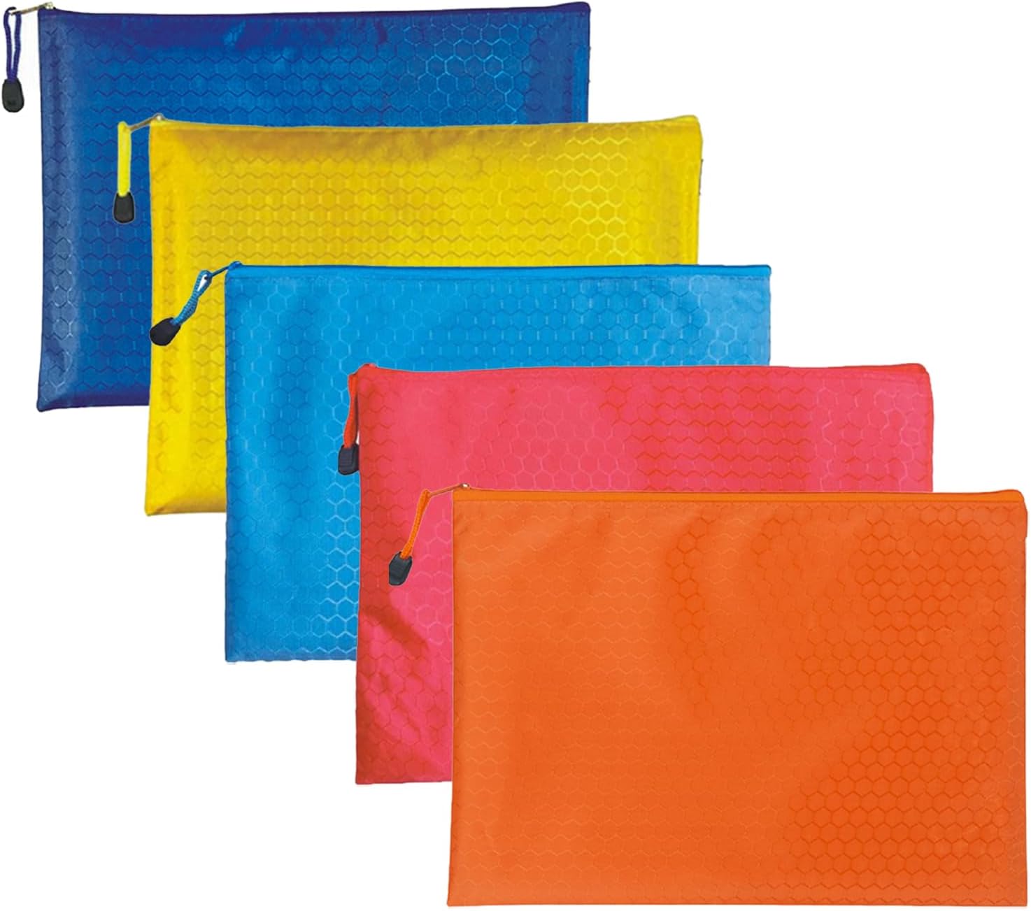 5-Piece Waterproof Document Storage Folder Set, Zipper File Bags for Office Supplies, Travel Accessories, Cosmetics Organization