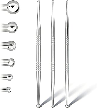 Facial Reflexology Tool Set Includes 6 Acupuncture Pen Heads for Ear & Facial Acupressure Points, Multi-Size for Personalized Treatment