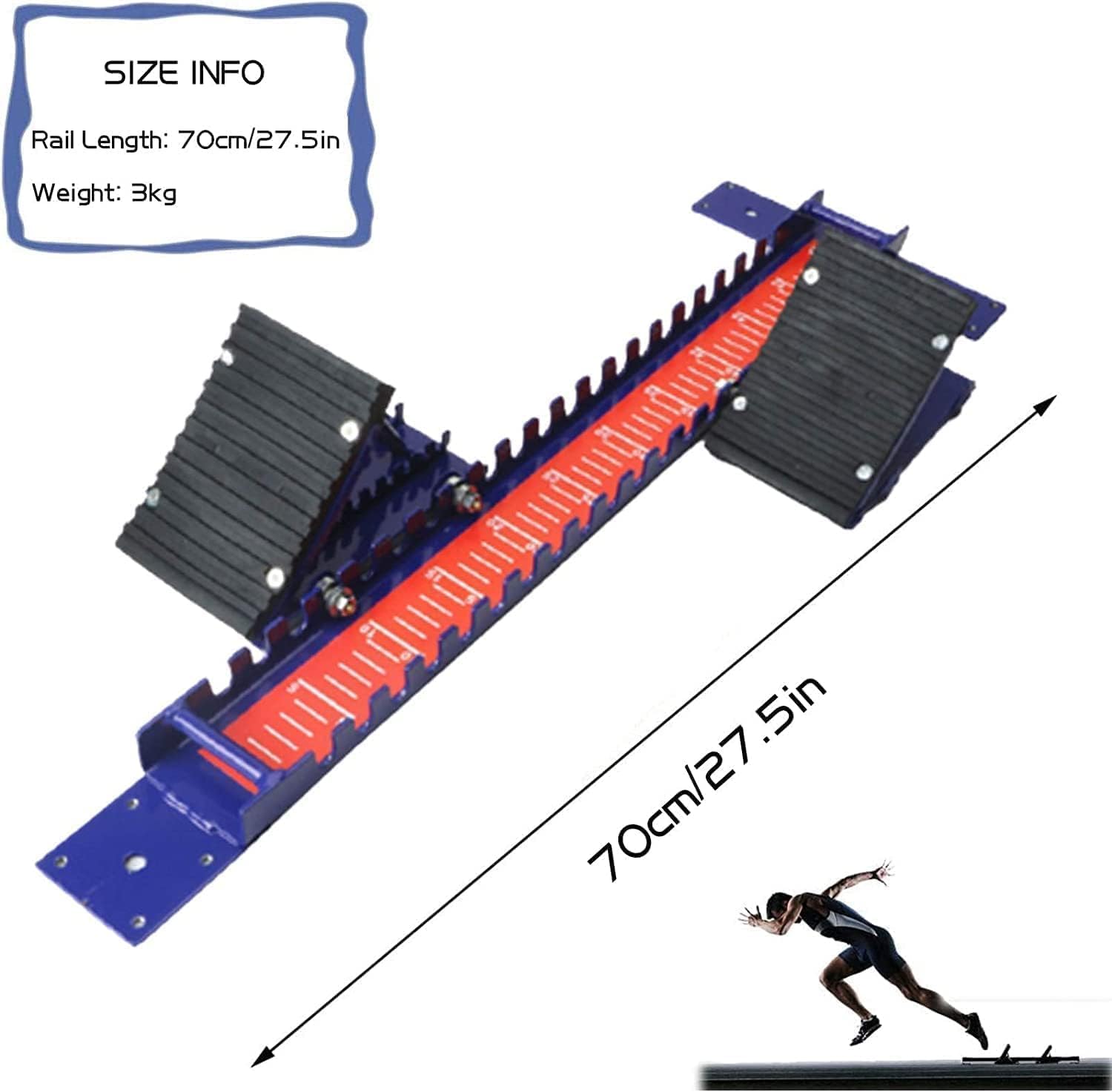 Competition Starter Kit Versatile Athletics Block for Plastic & Cinder Tracks, Adjustable Pedal Angles, Portable Design