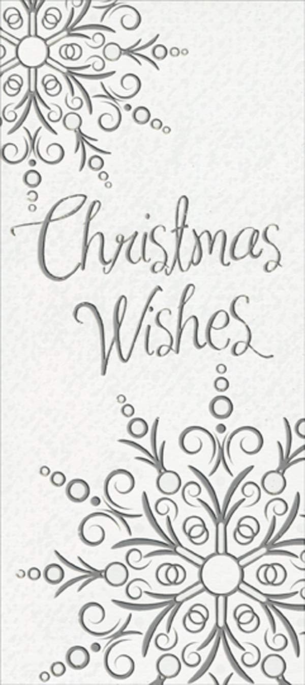 Designer Greetings Two Large Silver Foil Snowflakes Package of 8 Christmas Money/Gift Card Holders