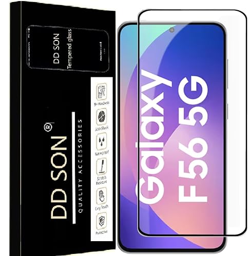 DD SON Premium HD+ Tempered Glass Screen Protector Guard Compatible For Samsung Galaxy F56 5G / M56 5G (6.74 Inch, Pack of 1) Edge to Edge Coverage With Easy installation kit for Smartphone