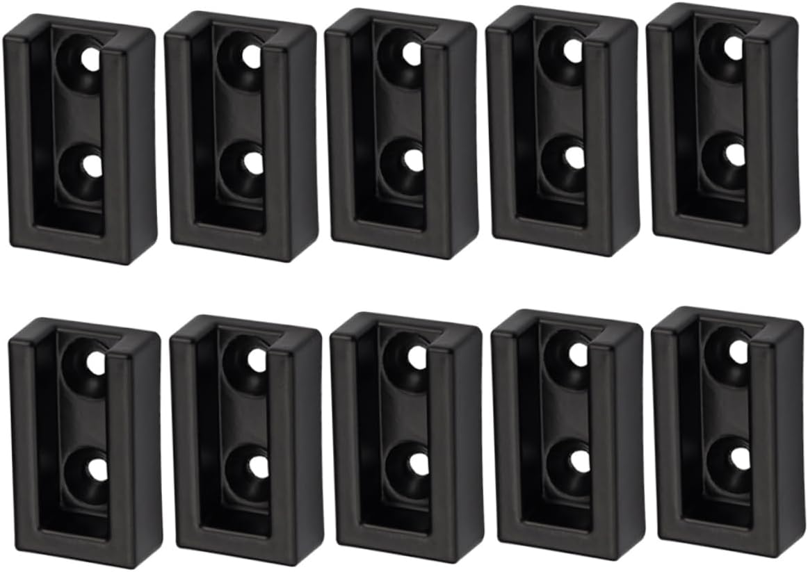 10pcs Closet Rod Bracket Base Hanger Holder for Wardrobe Aluminum Alloy Clothes Rod Support Easy to Install Black Flange Seat for Closet Storage